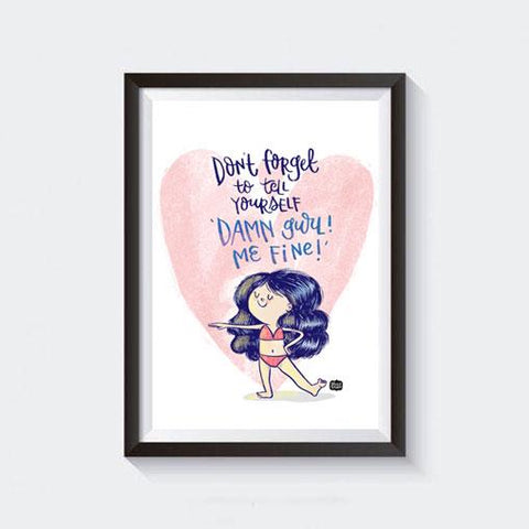 Damn Girl Wall Art