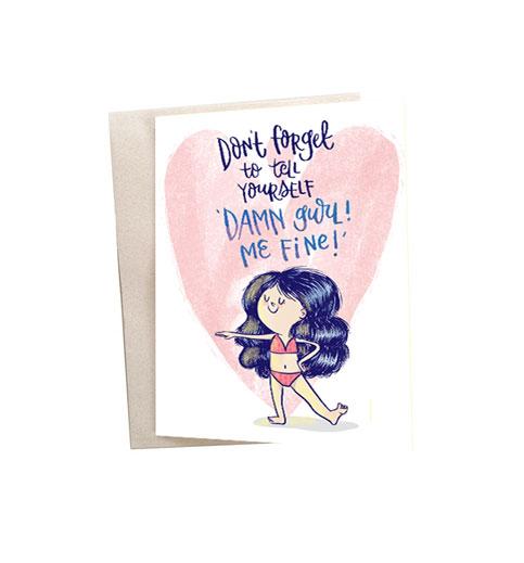 Damn Girl Mini Greeting