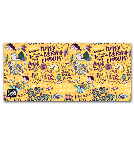 Happy Raksha Bandhan Envelope Mustard