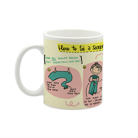 How to tie a saree small mug