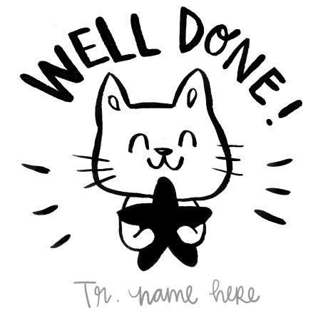 Well done Kitty Name Custom Stamp